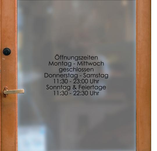 Öffnungszeiten Aufkleber selber gestalten
