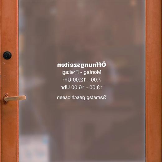 Öffnungszeiten Aufkleber selber gestalten