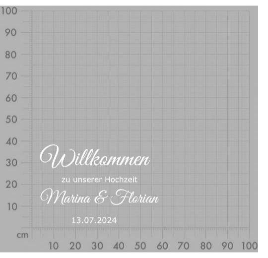 Aufkleber selber gestalten - Arbeitsfläche 100cm x 100cm