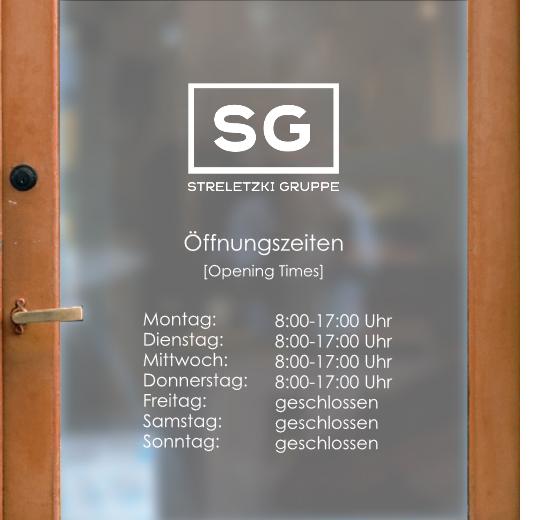 Öffnungszeiten Aufkleber selber gestalten