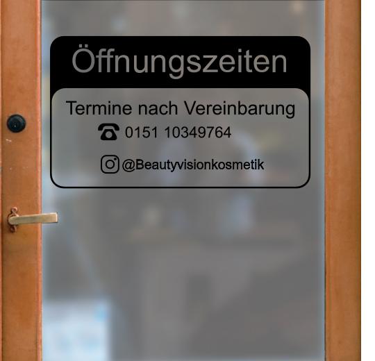 Öffnungszeiten Aufkleber selber gestalten