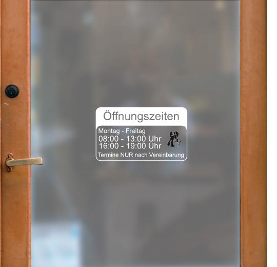 Öffnungszeiten Aufkleber selber gestalten