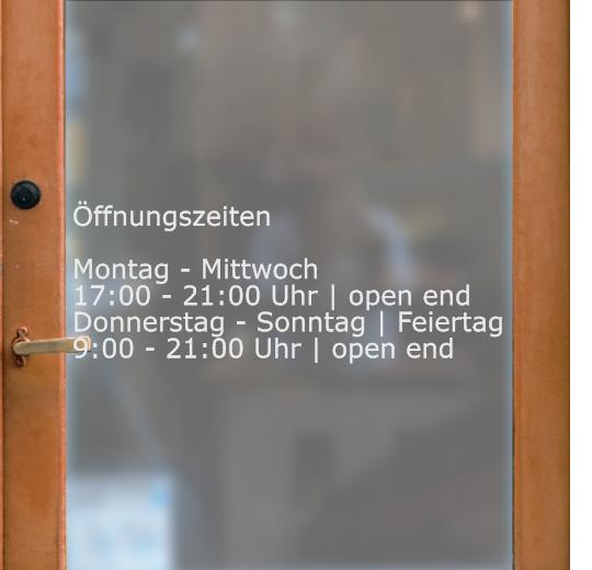 Öffnungszeiten Aufkleber selber gestalten