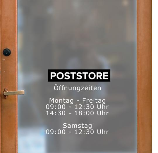 Öffnungszeiten Aufkleber selber gestalten