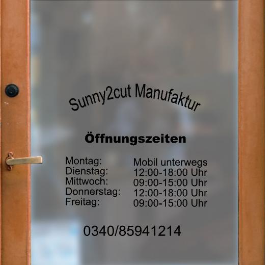 Öffnungszeiten Aufkleber selber gestalten