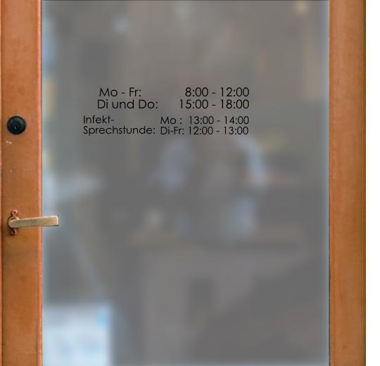 Öffnungszeiten Aufkleber selber gestalten