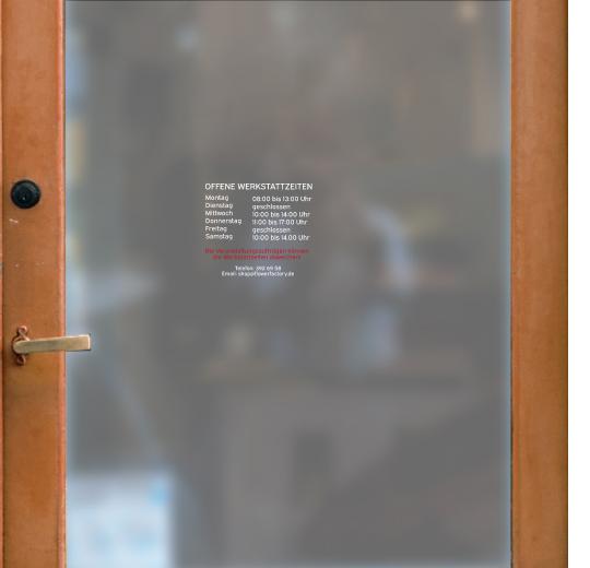 Öffnungszeiten Aufkleber selber gestalten