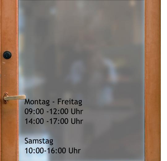 Öffnungszeiten Aufkleber selber gestalten
