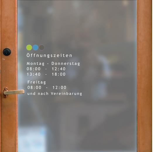 Öffnungszeiten Aufkleber selber gestalten