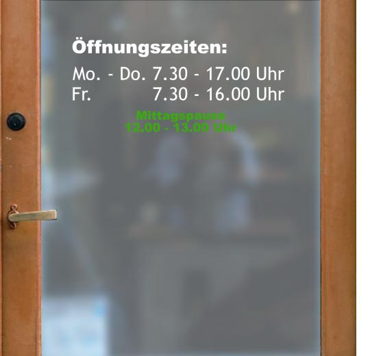 Öffnungszeiten Aufkleber selber gestalten
