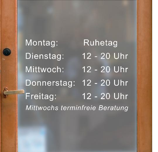 Öffnungszeiten Aufkleber selber gestalten