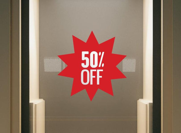 Aufkleber Sale Stern mit Wunschrabatt