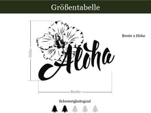 Laden Sie das Bild in den Galerie-Viewer, größentabelle Wandtattoo Aloha mit Blüte