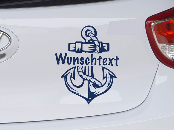 Autoaufkleber Anker mit Wunschtext