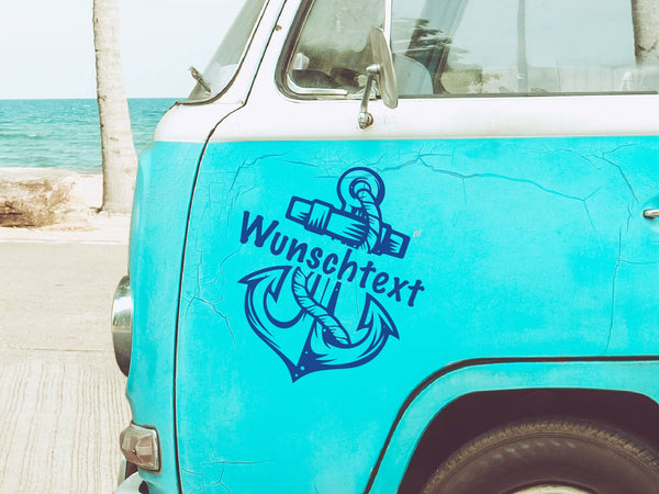 Autoaufkleber Anker mit Wunschtext