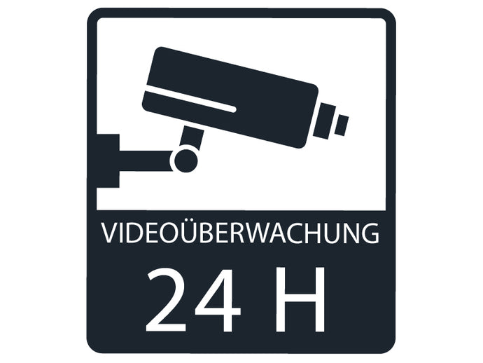 Aufkleber Videoüberwachung 24 Stunden
