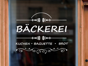 Aufkleber Bäckerei Floral