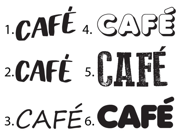 Klebeschriftzug Café