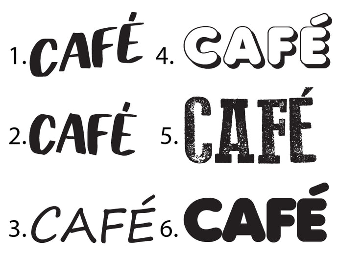 Klebeschriftzug Café