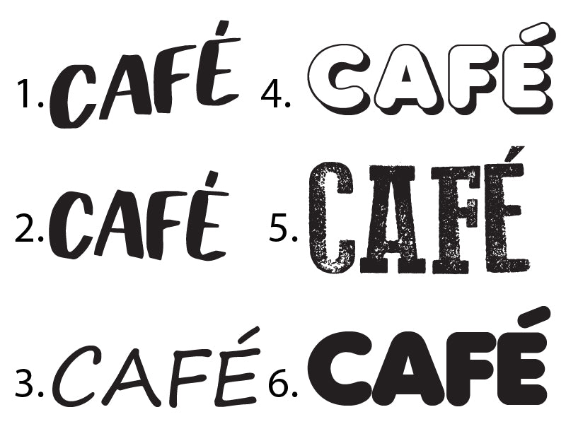 Klebeschriftzug Café