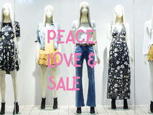 Aufkleber Peace, Love & Sale