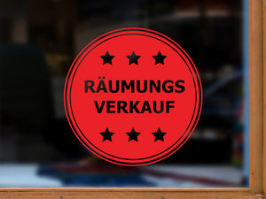 Aufkleber Räumungsverkauf