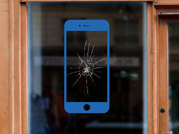 Aufkleber Smartphone mit Riss