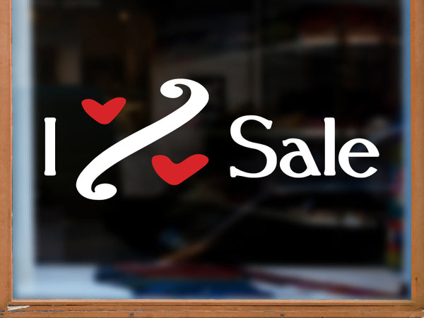 Aufkleber I Love Sale Prozente