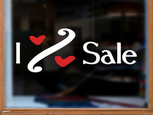 Aufkleber I Love Sale Prozente