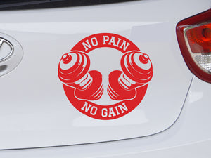 No Pain No Gain Aufkleber
