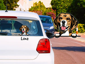 PLGEBR Lustiger Hund Bewegender Schwanz, Auto Aufkleber Fenster