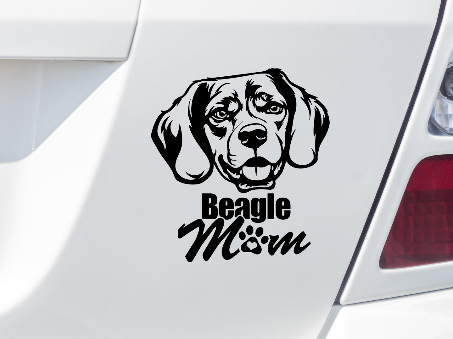 Beagle Mom Autoaufkleber