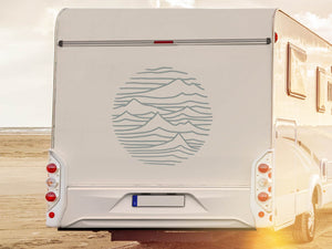 Vinilo camper linea montañas