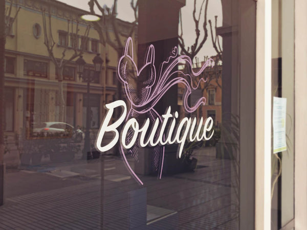 AUfkleber BOutique Logo Schaufenster