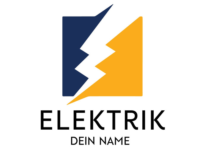 Aufkleber Elektriker Logo Blitz personalisierbar