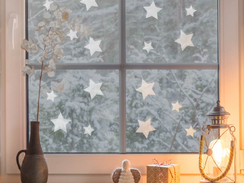 Fensteraufkleber Sterne Weihnachten