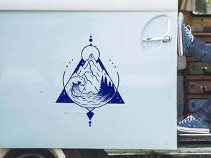 Aufkleber Geometrische Natur Dunkelblau