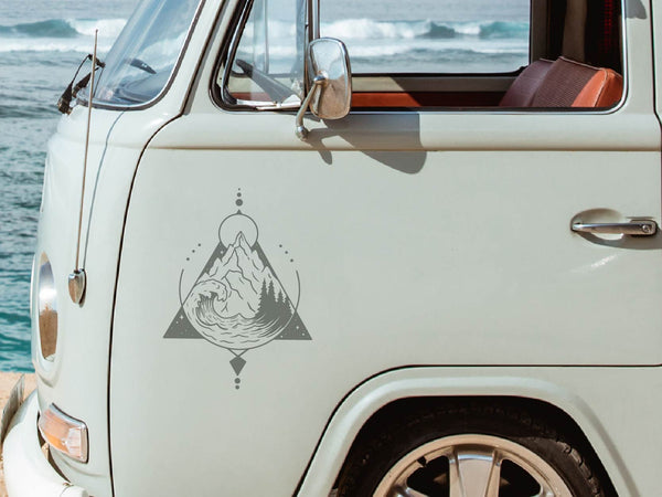 Aufkleber Geometrische Natur grau