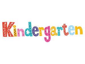 Aufkleber Kindergarten Schrift Logo Ornamente