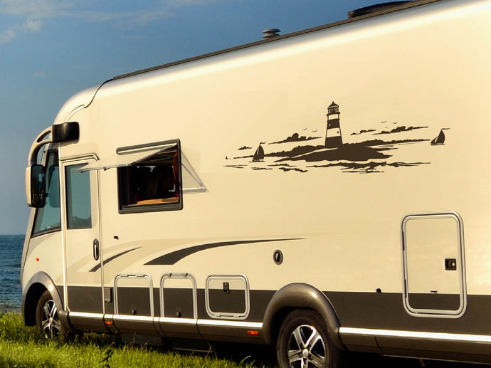Aufkleber Wohnwagen Wohnmobil Caravan Camper Auto Weltkarte Globus