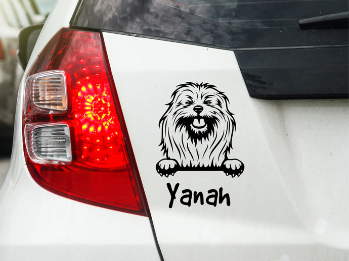 Autoaufkeber Hund Lhasa mit Wunschname