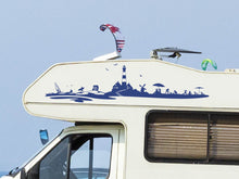 Cargue la imagen en el visor de la galería, Calcomanía azul para autocaravanas y caravanas del horizonte costero del Báltico del Mar del Norte