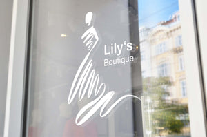 Aufkleber Kleid Logo Schaufenster