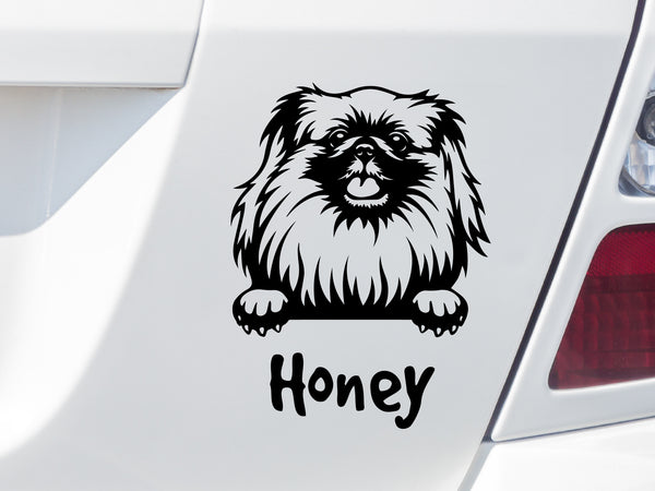 Autoaufkeber Hund Pekingese mit Wunschname