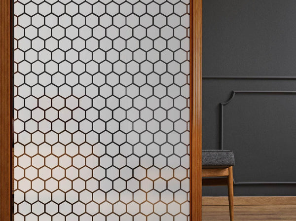 Milchglasfolie Hexagon Sechsecke Sichtschutzfolie