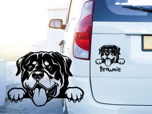 Autoaufkeber Hund Rottweiler #3 mit Wunschname