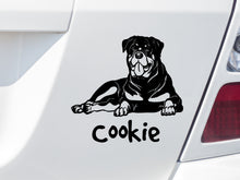 Cargue la imagen en el visor de la galería, Rottweiler #4 Dog Car Decal con nombre personalizado