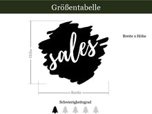 Laden Sie das Bild in den Galerie-Viewer, Größentabelle Aufkleber Sale Farbe