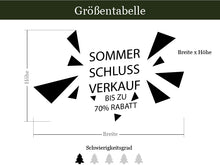 Laden Sie das Bild in den Galerie-Viewer, größentabelle Aufkleber Sommerschlussverkauf mit Wunschrabatt