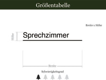 Laden Sie das Bild in den Galerie-Viewer, Größentabelle Aufkleber Türbeschriftung Modern Linie